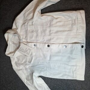 white denim trucker jacket by Shanyige New Medium Sku:g2